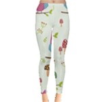 Forest Seamless Pattern With Cute Owls Everyday Leggings 