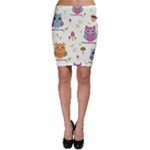 Forest Seamless Pattern With Cute Owls Bodycon Skirt