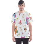 Forest Seamless Pattern With Cute Owls Men s Sport Mesh T-Shirt