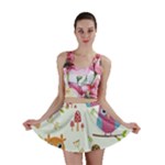 Forest Seamless Pattern With Cute Owls Mini Skirt