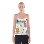 Forest Seamless Pattern With Cute Owls Spaghetti Strap Top