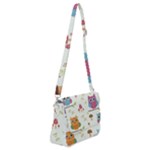 Forest Seamless Pattern With Cute Owls Shoulder Bag with Back Zipper