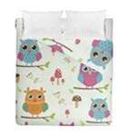 Forest Seamless Pattern With Cute Owls Duvet Cover Double Side (Full/ Double Size)