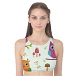Forest Seamless Pattern With Cute Owls Tank Bikini Top