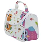 Forest Seamless Pattern With Cute Owls Satchel Handbag