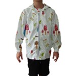 Forest Seamless Pattern With Cute Owls Kids  Hooded Windbreaker