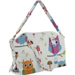 Forest Seamless Pattern With Cute Owls Canvas Crossbody Bag