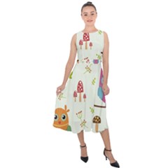 Midi Tie-Back Chiffon Dress 