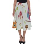 Forest Seamless Pattern With Cute Owls Perfect Length Midi Skirt