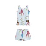 Forest Seamless Pattern With Cute Owls Kids  Boyleg Swimsuit