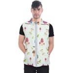 Forest Seamless Pattern With Cute Owls Men s Puffer Vest