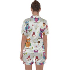 Satin Short Sleeve Pajamas Set 