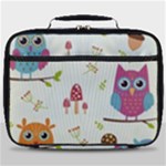 Forest Seamless Pattern With Cute Owls Full Print Lunch Bag