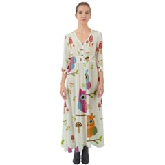 Button Up Boho Maxi Dress 