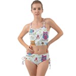 Forest Seamless Pattern With Cute Owls Mini Tank Bikini Set