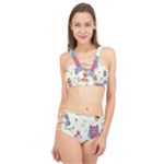 Forest Seamless Pattern With Cute Owls Cage Up Bikini Set