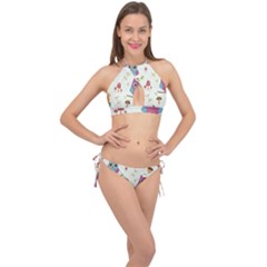 Cross Front Halter Bikini Set 