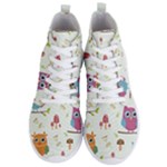 Forest Seamless Pattern With Cute Owls Men s Lightweight High Top Sneakers