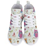 Forest Seamless Pattern With Cute Owls Women s Lightweight High Top Sneakers