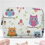 Forest Seamless Pattern With Cute Owls Make Up Pouch (Medium)