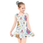 Forest Seamless Pattern With Cute Owls Kids  Skater Dress Swimsuit