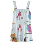 Forest Seamless Pattern With Cute Owls Kids  Layered Skirt Swimsuit