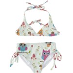 Forest Seamless Pattern With Cute Owls Kids  Classic Bikini Set