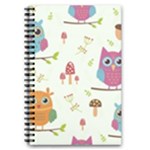 Forest Seamless Pattern With Cute Owls 5.5  x 8.5  Notebook
