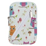 Forest Seamless Pattern With Cute Owls Belt Pouch Bag (Small)