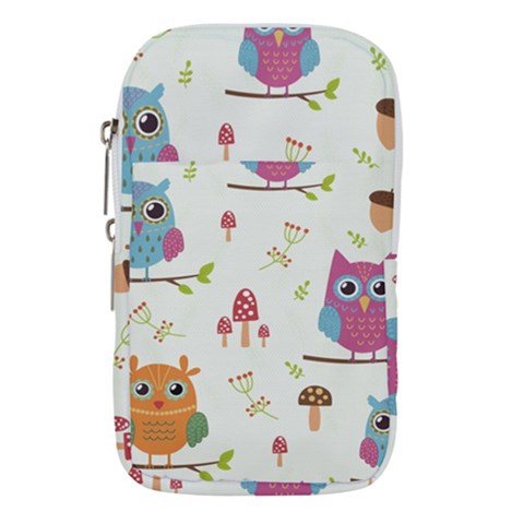 Forest Seamless Pattern With Cute Owls Waist Pouch (Large) from ArtsNow.com