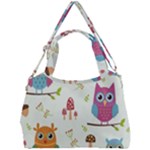 Forest Seamless Pattern With Cute Owls Double Compartment Shoulder Bag