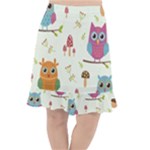 Forest Seamless Pattern With Cute Owls Fishtail Chiffon Skirt