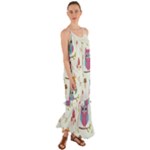Forest Seamless Pattern With Cute Owls Cami Maxi Ruffle Chiffon Dress