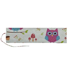 Forest Seamless Pattern With Cute Owls Roll Up Canvas Pencil Holder (L) from ArtsNow.com