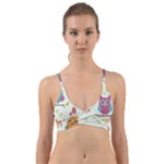 Forest Seamless Pattern With Cute Owls Wrap Around Bikini Top
