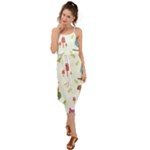 Forest Seamless Pattern With Cute Owls Waist Tie Cover Up Chiffon Dress