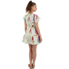 Flutter Sleeve Wrap Dress 