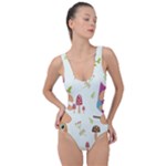 Forest Seamless Pattern With Cute Owls Side Cut Out Swimsuit