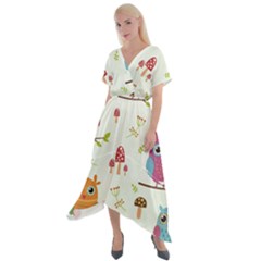 Cross Front Sharkbite Hem Maxi Dress 