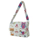 Forest Seamless Pattern With Cute Owls Full Print Messenger Bag (M)