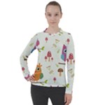 Forest Seamless Pattern With Cute Owls Women s Pique Long Sleeve T-Shirt