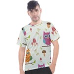 Forest Seamless Pattern With Cute Owls Men s Sport Top