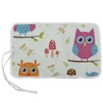 Forest Seamless Pattern With Cute Owls Pen Storage Case (M)
