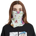 Forest Seamless Pattern With Cute Owls Face Covering Bandana (Two Sides)