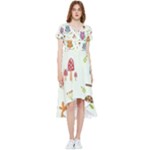 Forest Seamless Pattern With Cute Owls High Low Boho Dress