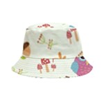 Forest Seamless Pattern With Cute Owls Bucket Hat