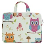 Forest Seamless Pattern With Cute Owls MacBook Pro 13  Double Pocket Laptop Bag