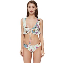 Low Cut Ruffle Edge Bikini Set 