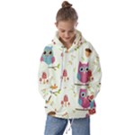 Forest Seamless Pattern With Cute Owls Kids  Oversized Hoodie