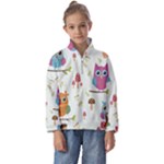 Forest Seamless Pattern With Cute Owls Kids  Half Zip Hoodie